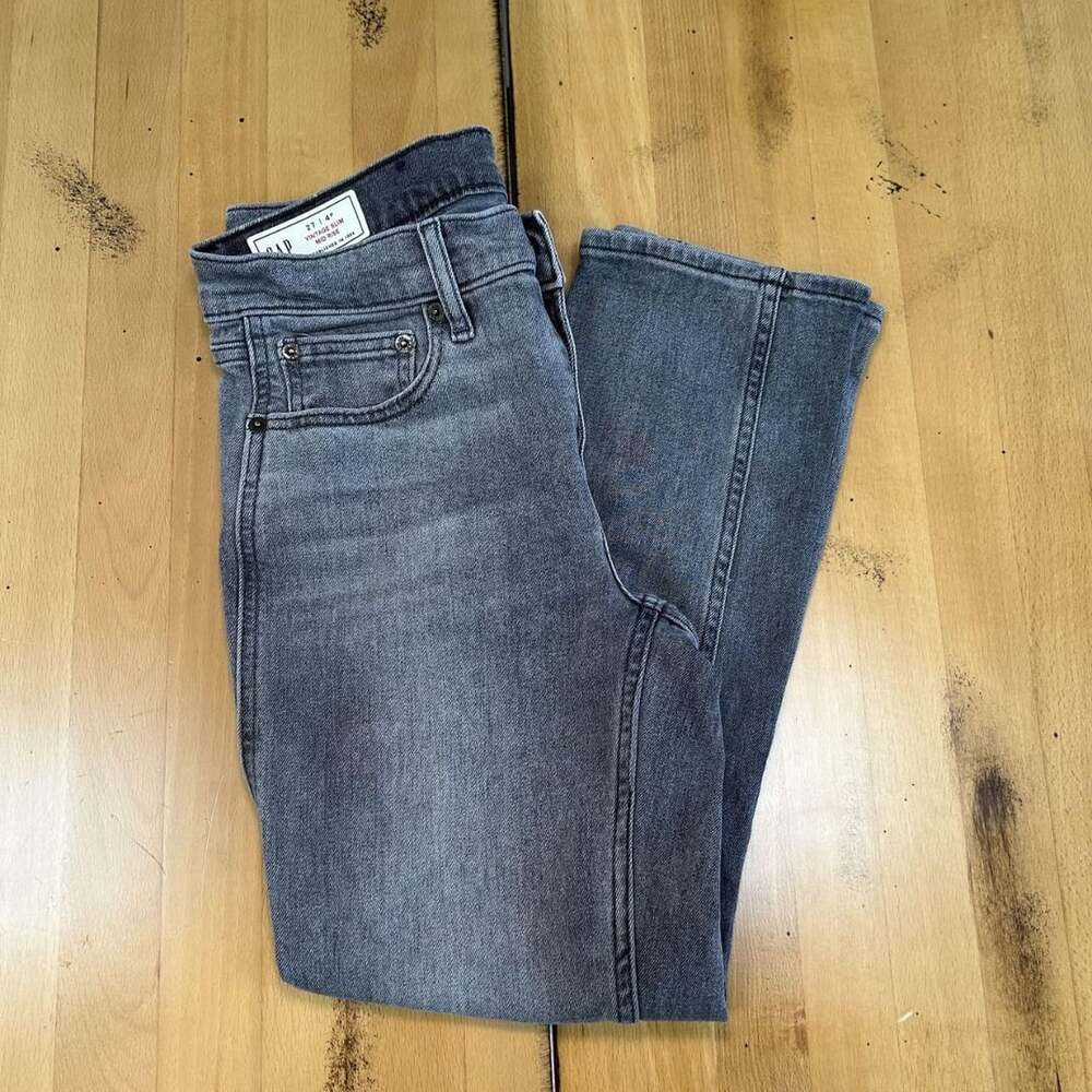 Gap Vintage Slim Mid Rise Jeans Size 27 | 4P Gray Denim